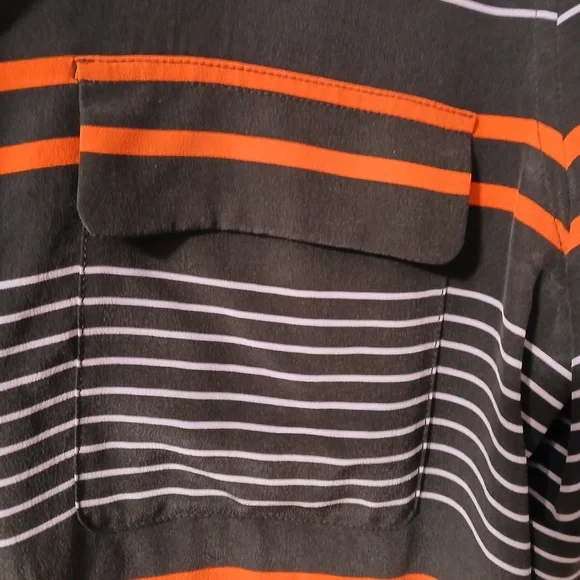 Equipment Femme Womens Blue Red 100% Silk Striped Shirtdress Dress Petite Small - Picture 6 of 10